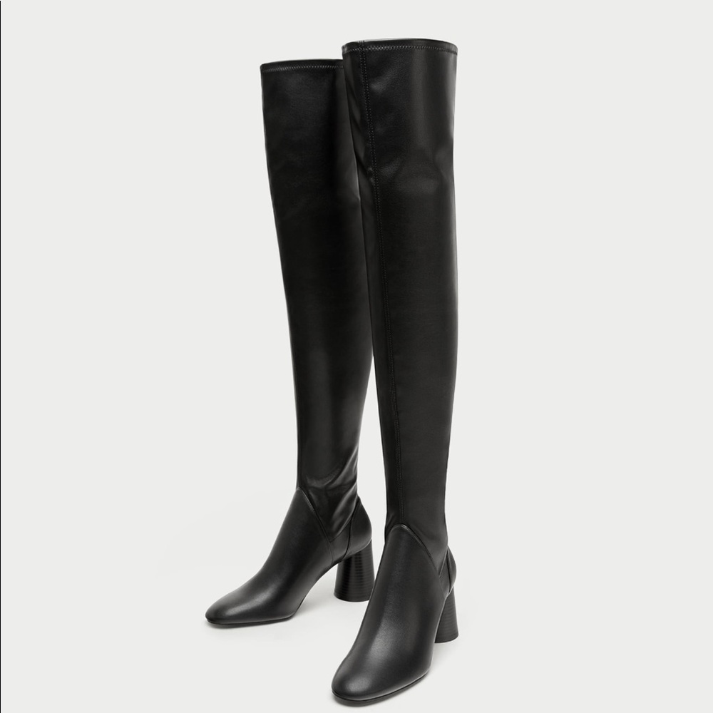 Zara Black stretchable over the knee boot, BNIB